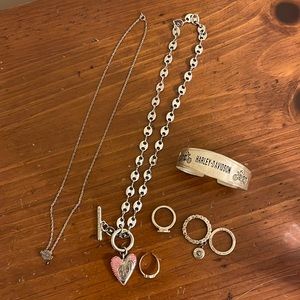 Harley Davidson ladies jewelry bundle-2 necklaces, 1 bracelet, 4 rings
